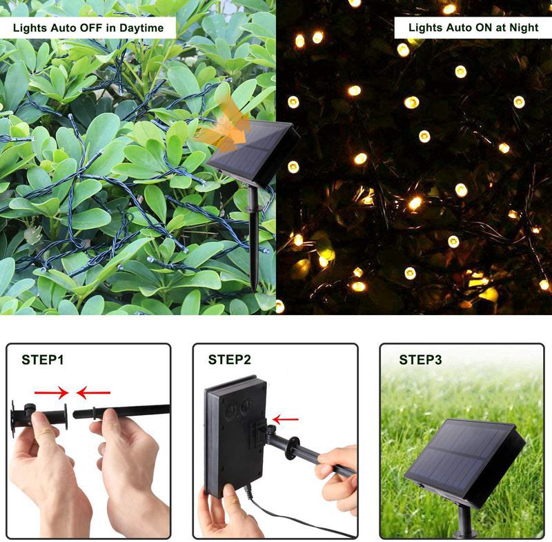 [Processing customization] Remote control solar led light string outdoor waterproof garden garden decoration star string light