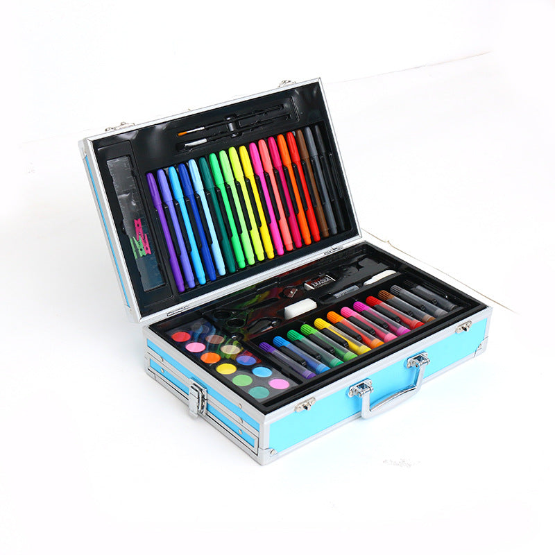 Customized school season art brush gift box logo pattern double head watercolor pen oil painting stick three-layer aluminum box set