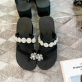 New arrival high-heeled sandals for women, summer outwearthick sole beach shoes, fashion flip-flops, seaside flower flip-flops