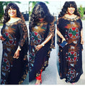 supply of chiffon heavy industry hot diamond large round neck bat sleeves looseplaid high-end robe matching orange suspenders