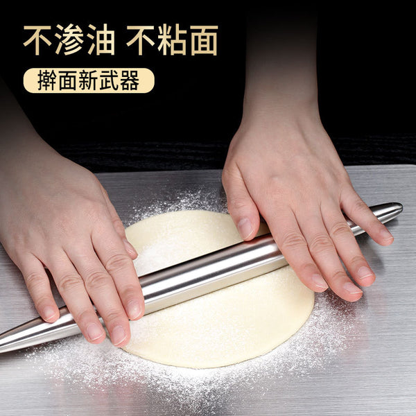 Rolling Pin 304 Stainless Steel Rolling Stick Household Kitchen Non-stick Dough Rolling Pin Flour Stick Baking Pressure Stick