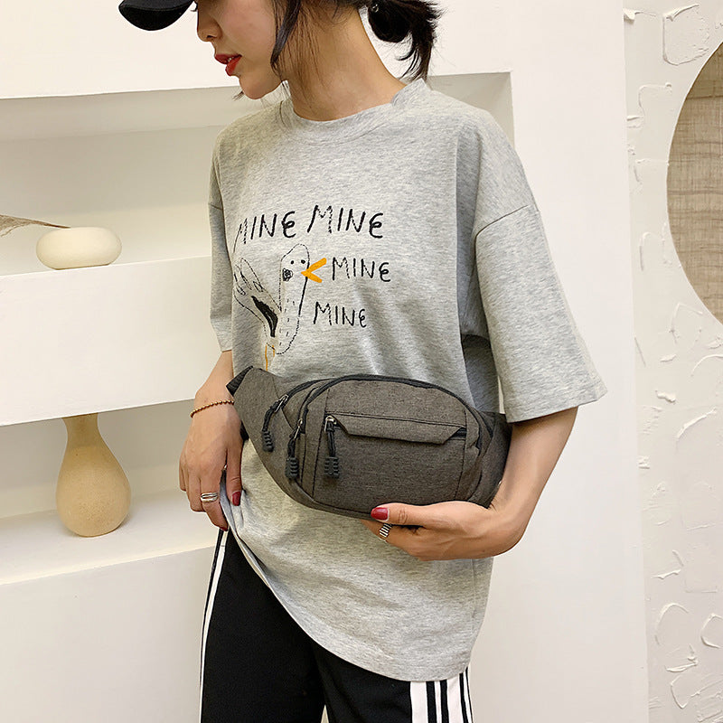 Gifts Customized logo Fashion trendy fanny pack Anti-splashing multi-functional wallet Solid color breast bag Men's messenger bag