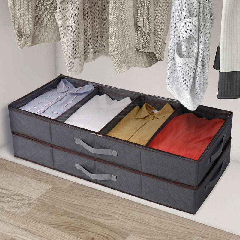 Household bed oversized clothing quilt finishing box king size under the bed moisture-proof fabric foldable clothes storage box