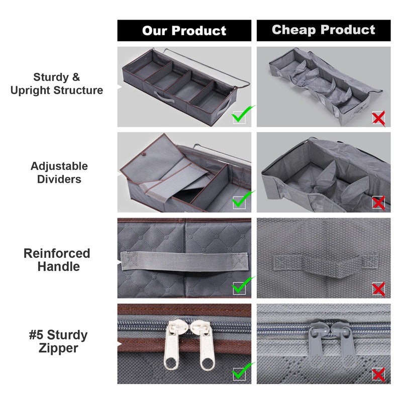 Household bed oversized clothing quilt finishing box king size under the bed moisture-proof fabric foldable clothes storage box