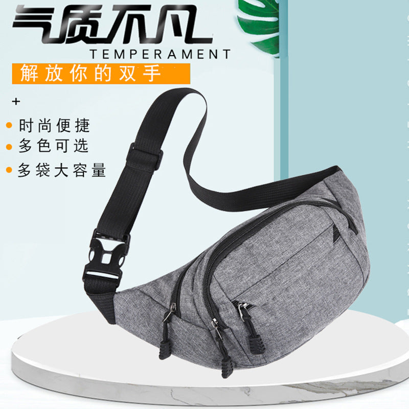 Gifts Customized logo Fashion trendy fanny pack Anti-splashing multi-functional wallet Solid color breast bag Men's messenger bag