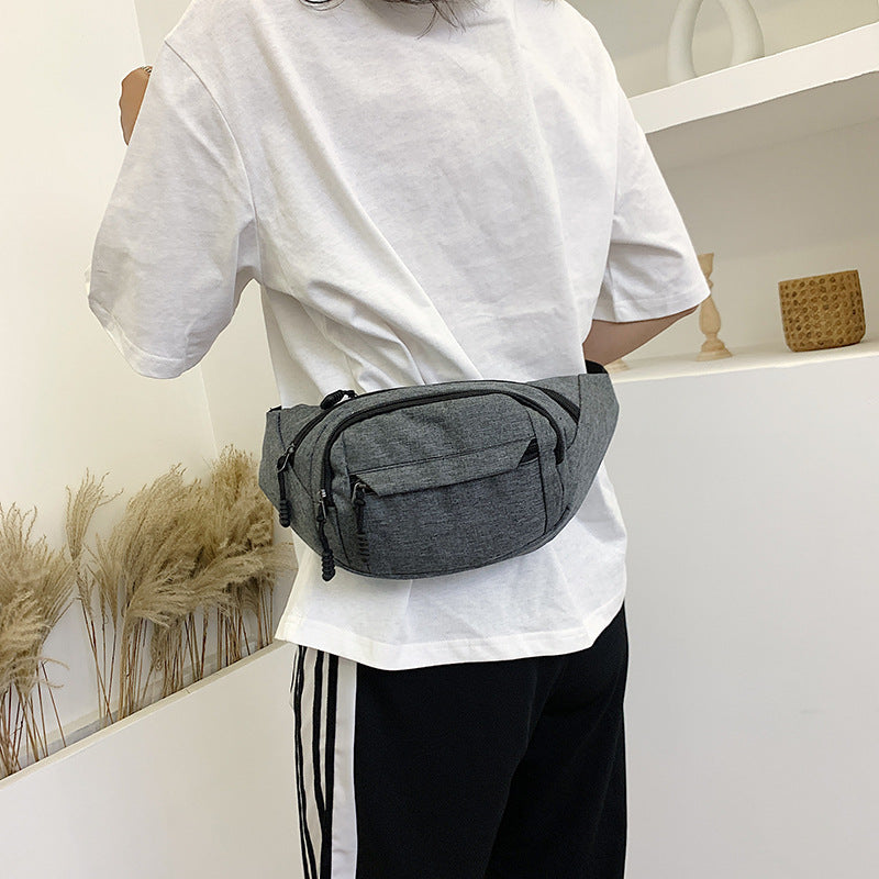 Gifts Customized logo Fashion trendy fanny pack Anti-splashing multi-functional wallet Solid color breast bag Men's messenger bag