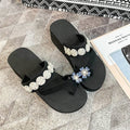 New arrival high-heeled sandals for women, summer outwearthick sole beach shoes, fashion flip-flops, seaside flower flip-flops