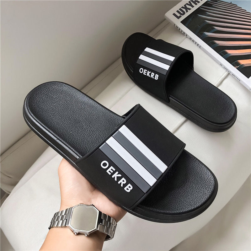 【dropshipping available】korean style men's summer fashion slippers - anti-slip, couple's outdoor/indoor flip-flops