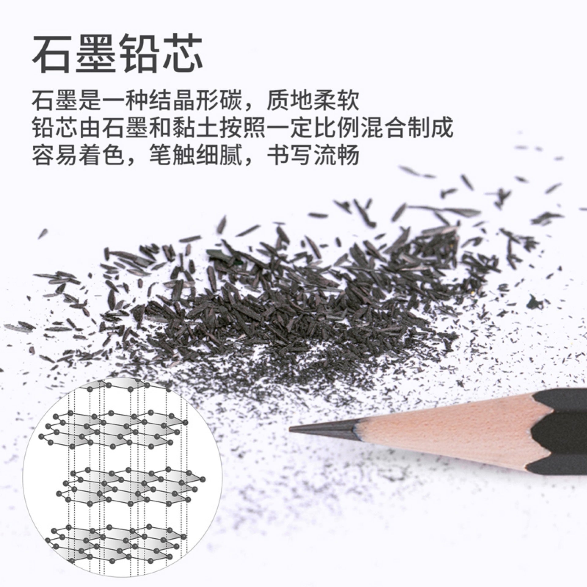 Deli S955 pencil with eraser pencil office business pencil head hexagonal HB/2B student writing writing
