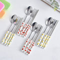 Creative fruit ceramic stainless steel cutlery portable three-piece set - student outdoor travel fork, spoon, and chopsticks set - wholesale