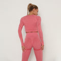 Clearance: european and american influencer-style seamless yoga top - long sleeve, high-stretch, ruched body shaper, long sleeve fitness yoga top
