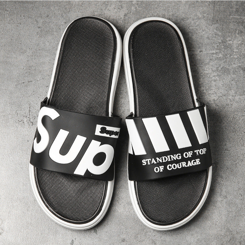 【dropshipping available】korean style men's summer fashion slippers - anti-slip, couple's outdoor/indoor flip-flops