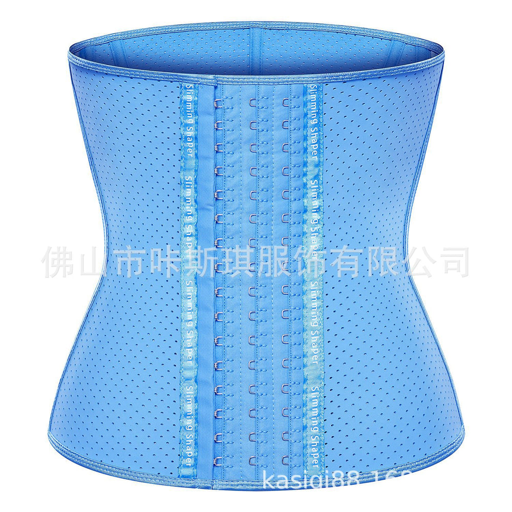Ocean blue sports fitness shapewear waist support belt postpartum belly shaping waist cincher fishbone corset top