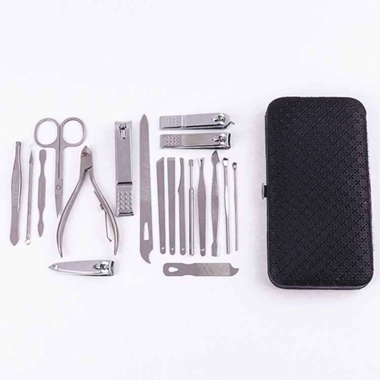 Wholesale stainless steel nail clipper set - 19 piece manicure & pedicure kit for beauty & grooming
