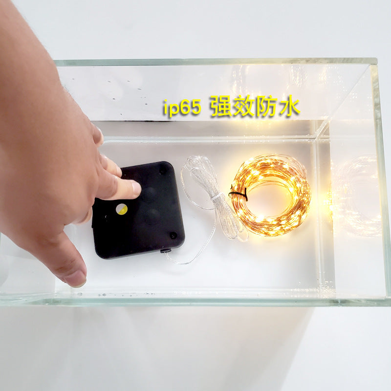 Customized solar light string copper wire light outdoor copper wire light decorative light waterproof Christmas tree lighting led small colorful lights