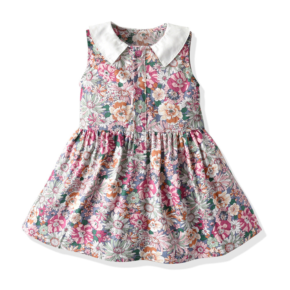 Kids' summer new arrivals: girls' princess dresses - multicolor floral sweet dresses for wholesale