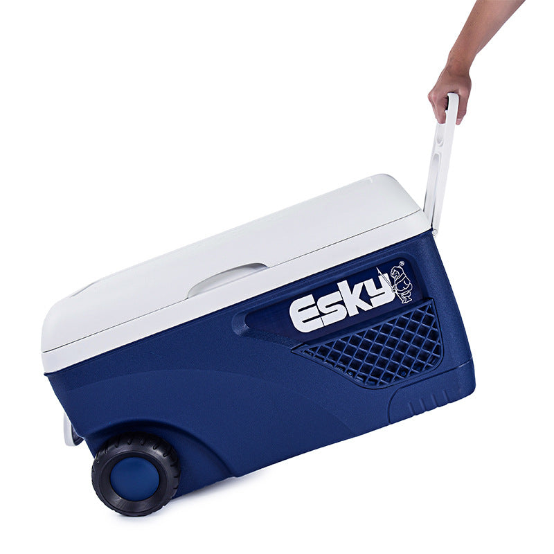 Premium 65l portable wheeled cooler box - ideal for outdoor camping, fishing, and picnics