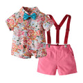 summer new printing shirt overallssuitdressfashion brother and sister wear export wholesale for boys and girls
