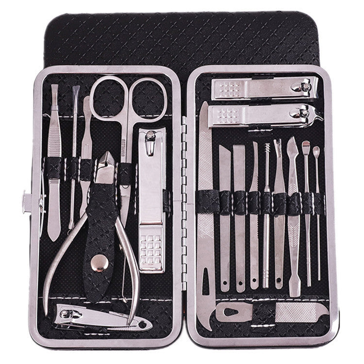 Wholesale stainless steel nail clipper set - 19 piece manicure & pedicure kit for beauty & grooming