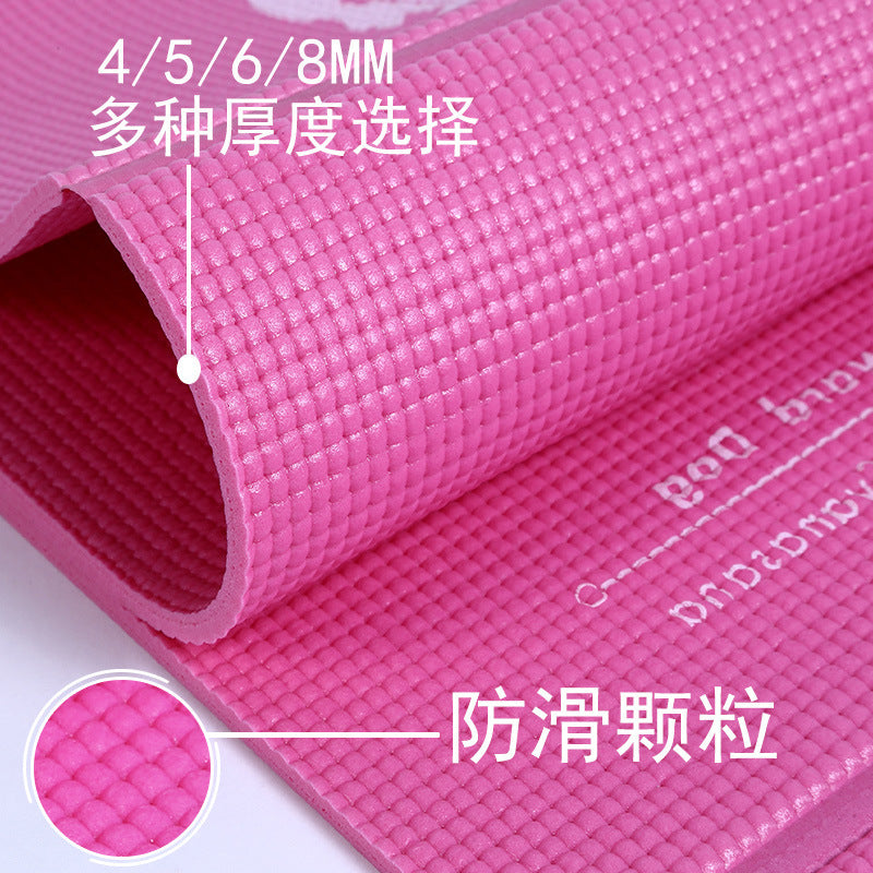 Pvc yoga mat factory portable 8mm student lunch break nap mat outdoor fitness non-slip mat storage thickened