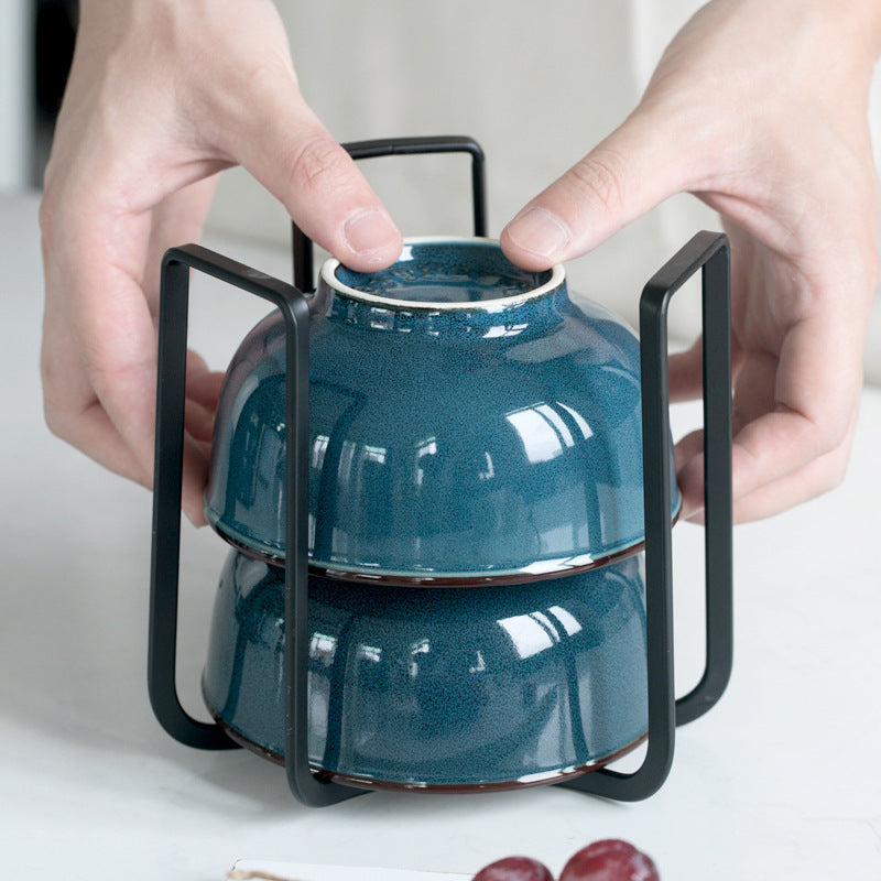 Nordic simple wrought iron bowl rack, bowl rack, kitchen bowl storage rack, shelf, household dish drain rack, dishwasher