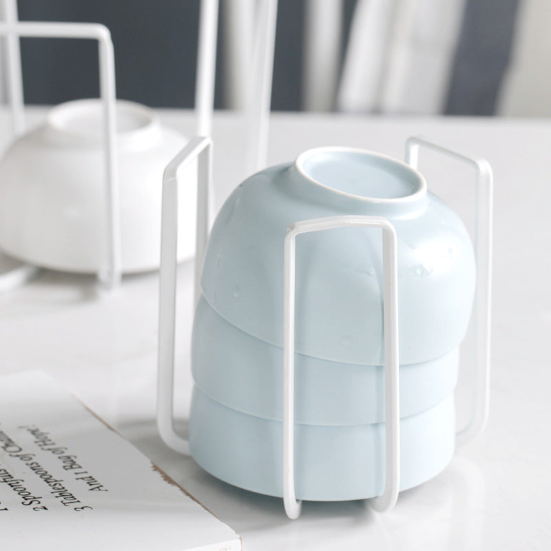 Nordic simple wrought iron bowl rack, bowl rack, kitchen bowl storage rack, shelf, household dish drain rack, dishwasher