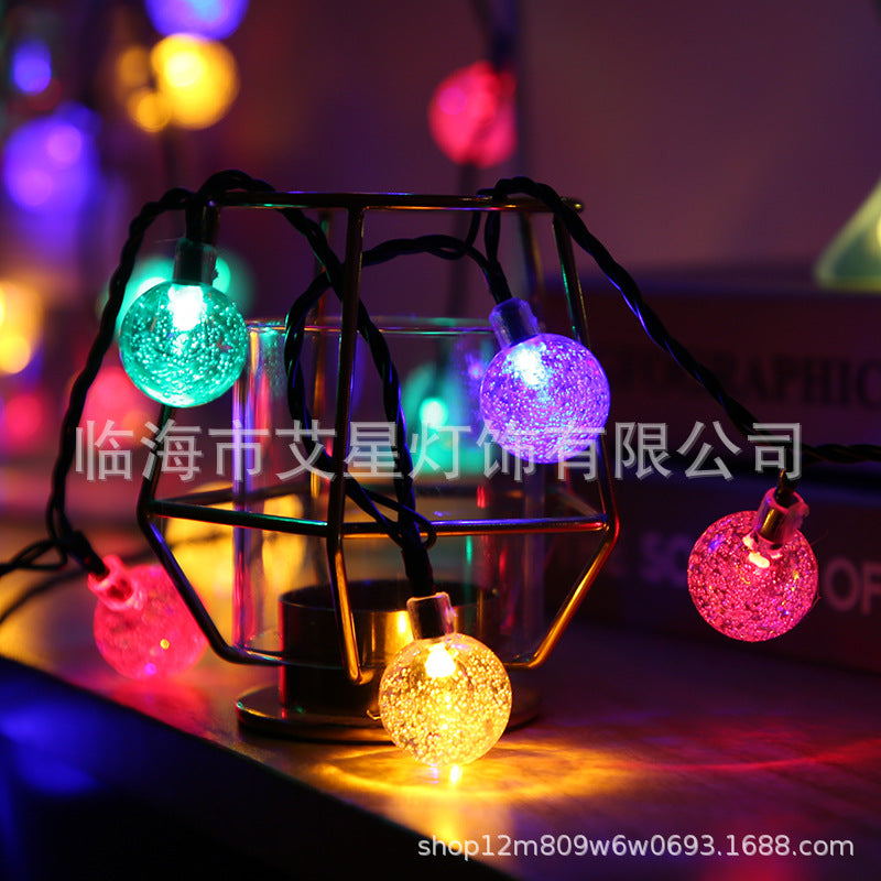 Bubble ball light string Crystal star courtyard viewing outdoor decoration atmosphere light  lantern solar light string