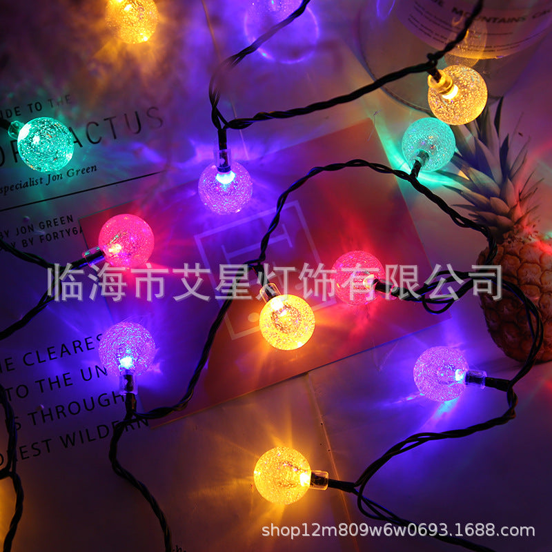 Bubble ball light string Crystal star courtyard viewing outdoor decoration atmosphere light  lantern solar light string