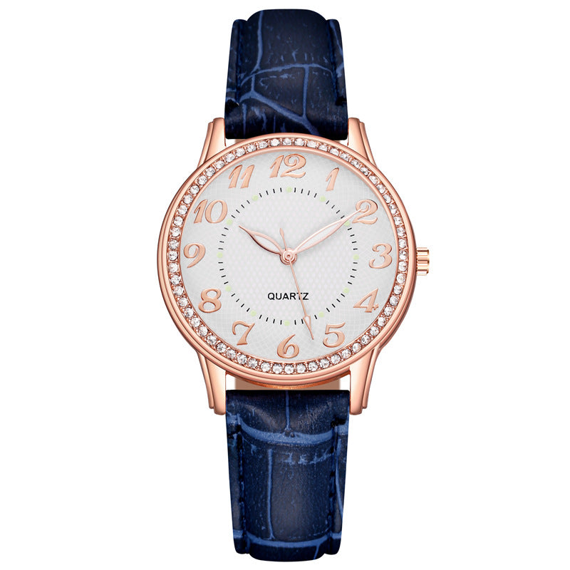 Womenwatches cross-border diamond-luminous watch women's belt women's watch quartz watch diamond jewelry luminous diamond