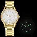 Aliexpress diamond-studded luminous watch - women's casual business steel band quartz watch - wholesale diamond jewelry wristwatch from manufacturer