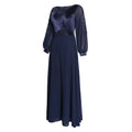 african plus size women's velvet embroidered lace trim long evening gown dress