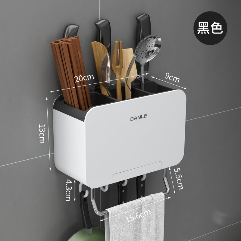 Chopsticks tube Wall-mounted non-punching suction cup Plastic drain cage basket bucket storage box Kitchen rack Factory customization