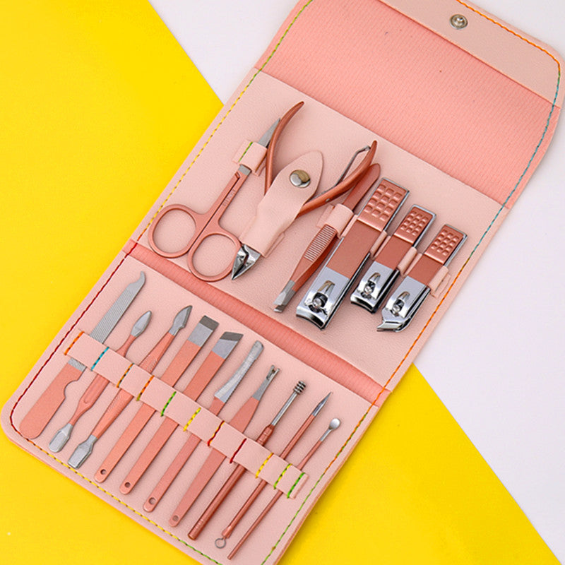 New green stainless steel nail clipper pedicure knife set manicure tool full set nail scissors set nail clippers wholesale
