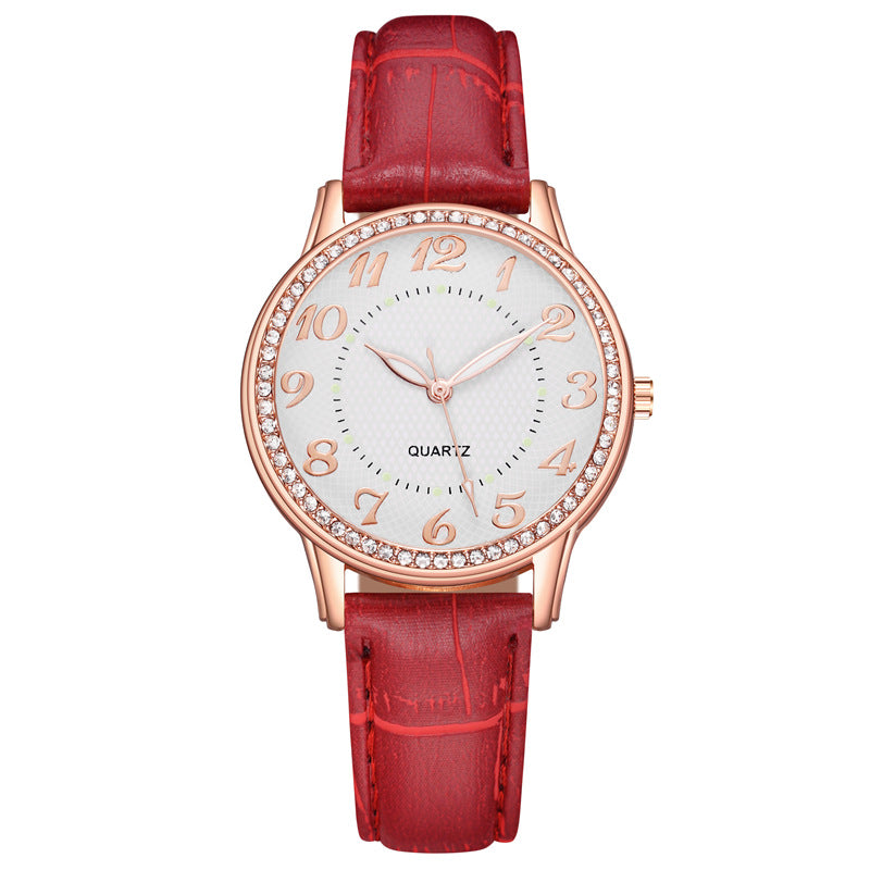 Womenwatches cross-border diamond-luminous watch women's belt women's watch quartz watch diamond jewelry luminous diamond