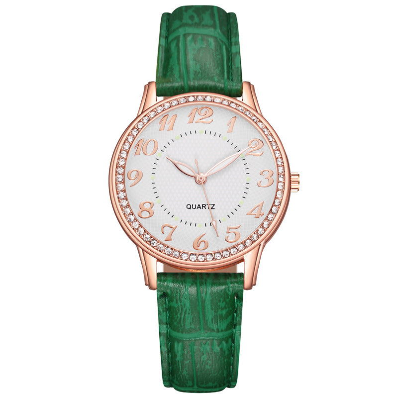 Womenwatches cross-border diamond-luminous watch women's belt women's watch quartz watch diamond jewelry luminous diamond