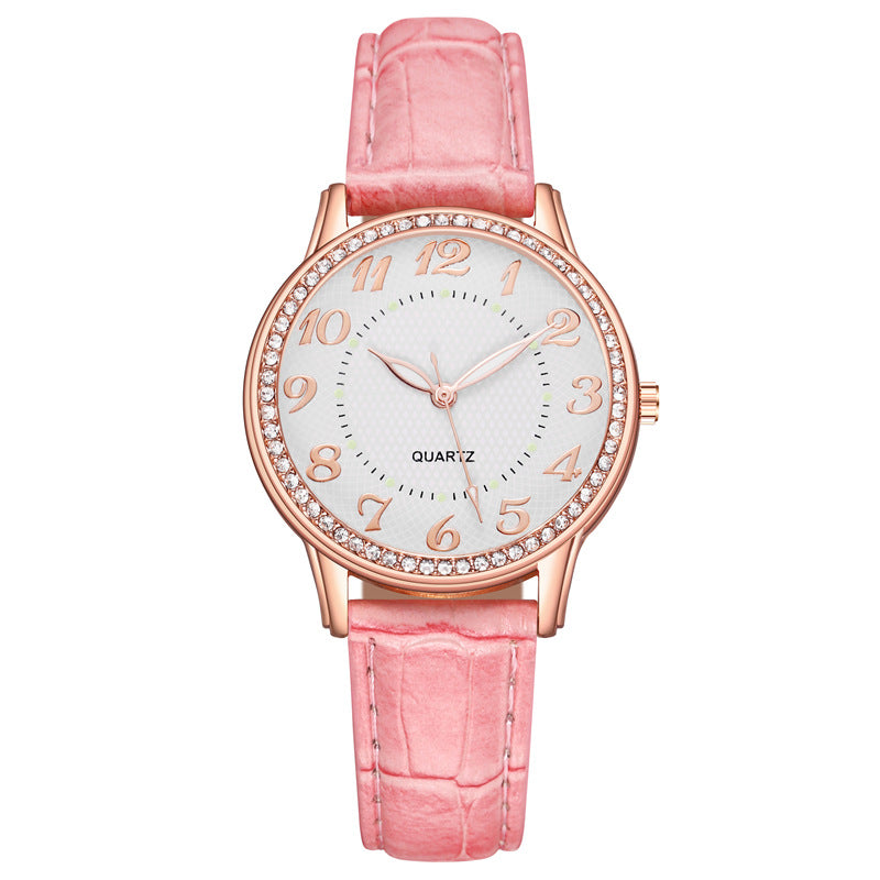 Womenwatches cross-border diamond-luminous watch women's belt women's watch quartz watch diamond jewelry luminous diamond