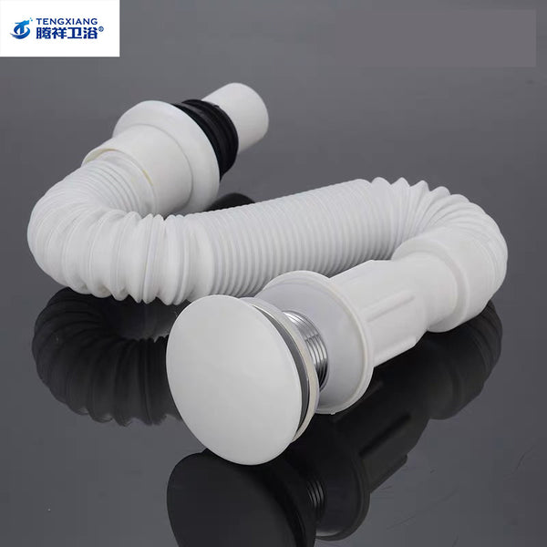 Ceramic white, black bouncing sewer, wash basin, washbasin, ceramic basin, stainless steel drain pipe.