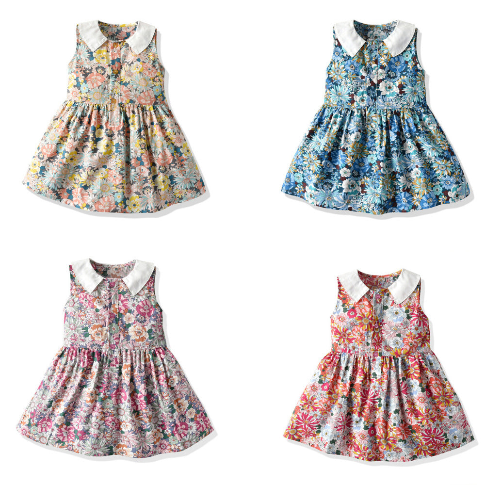 Kids' summer new arrivals: girls' princess dresses - multicolor floral sweet dresses for wholesale