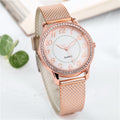 diamond-encrusted luminous watch women's fashiontrendy business mesh belt women's quartz watch manufacturer wholesale watch