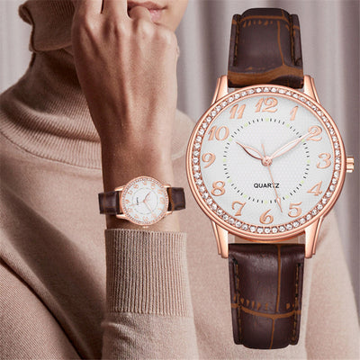 Womenwatches cross-border diamond-luminous watch women's belt women's watch quartz watch diamond jewelry luminous diamond