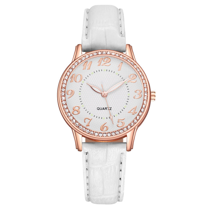 Womenwatches cross-border diamond-luminous watch women's belt women's watch quartz watch diamond jewelry luminous diamond