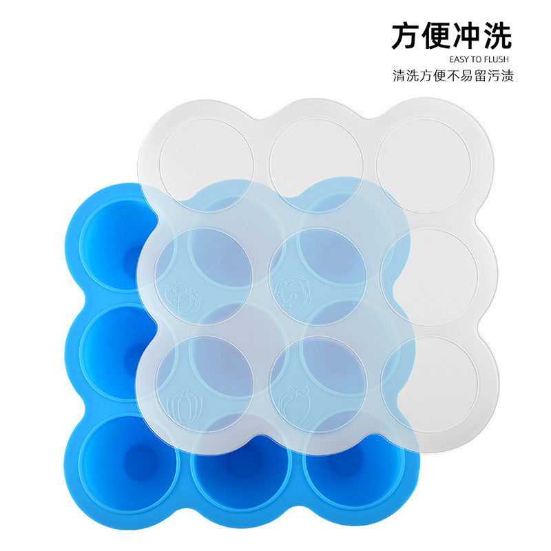 New arrival: 9-cavity silicone baby food storage container with lid - ready to ship!