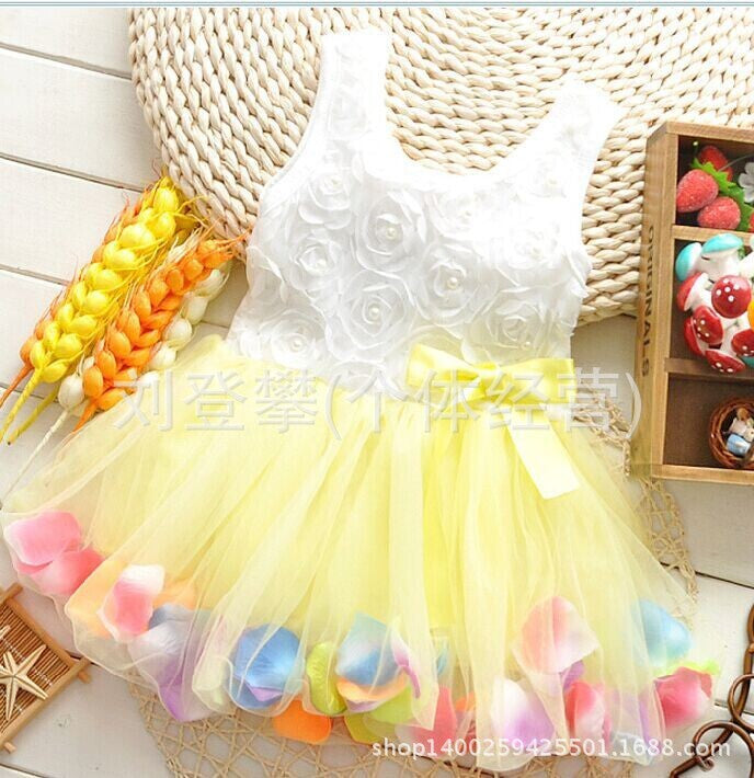 new korean style girls' dress - ethereal petal print, perfect for export. wholesale and dropshipping available