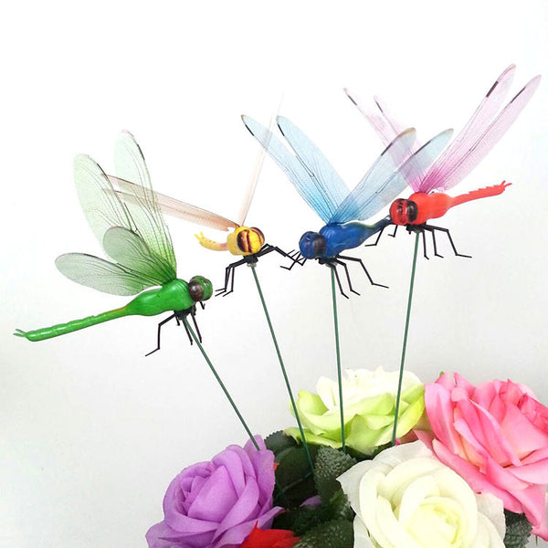 Cross-border 12CM simulated dragonfly magnetic refrigerator sticker pin curtain decoration creative home simulation dragonfly plug rod