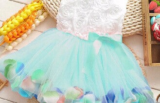 new korean style girls' dress - ethereal petal print, perfect for export. wholesale and dropshipping available