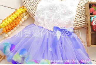 new korean style girls' dress - ethereal petal print, perfect for export. wholesale and dropshipping available