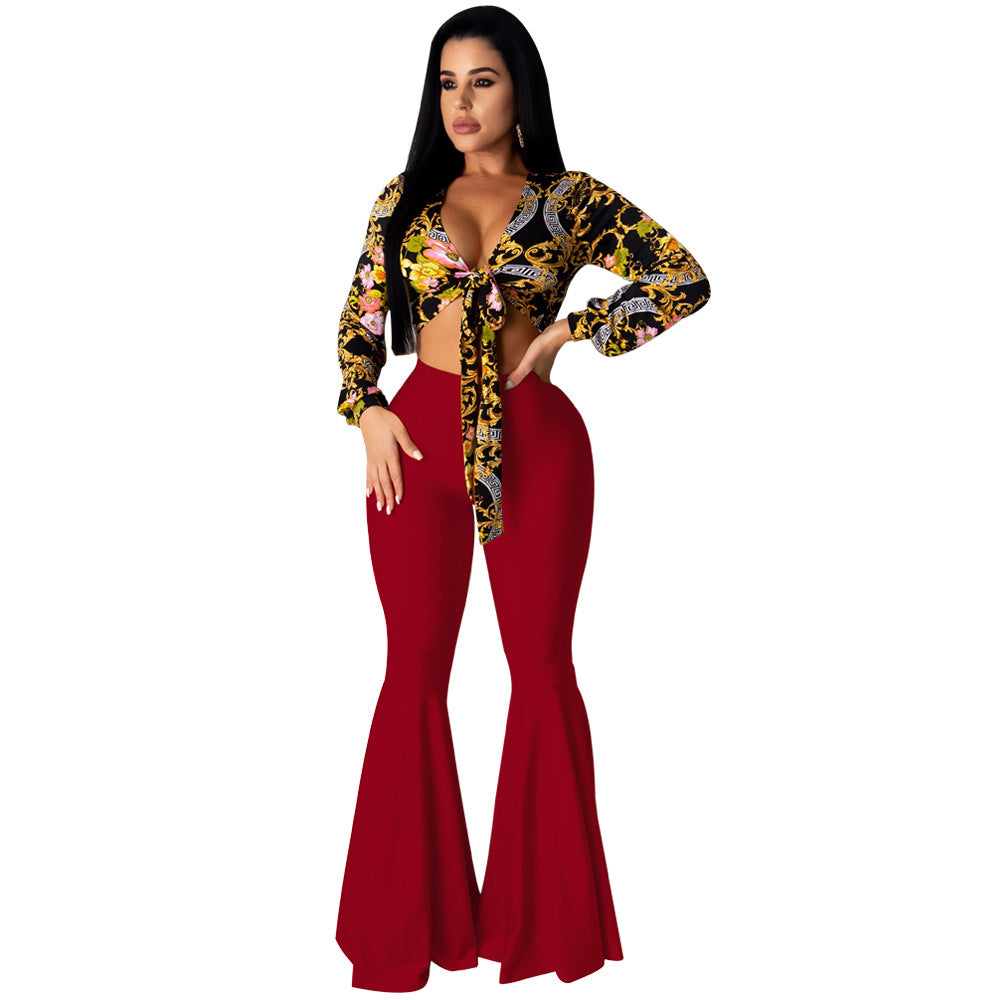 Spot! K8907 European and American sexy, slim lotus leaf pendulum, nightclub pants