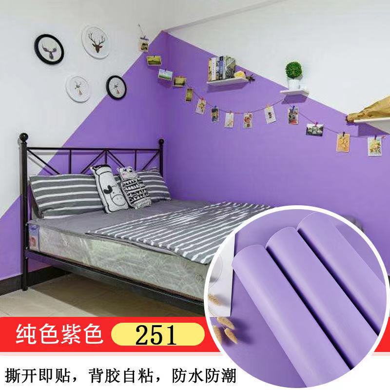 Solid color thickened wallpaper plain color self-adhesive candy color matte Boeing film furniture renovation sticker matte waterproof sticker