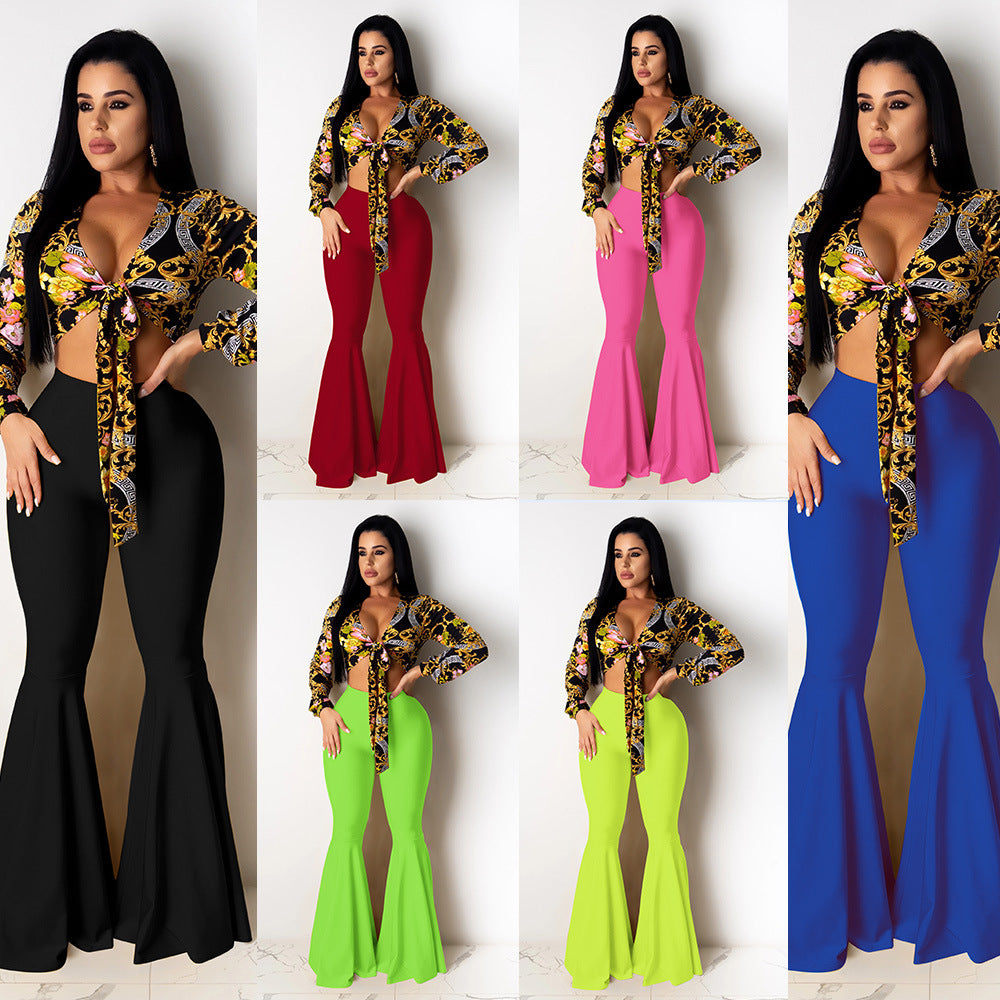 Spot! K8907 European and American sexy, slim lotus leaf pendulum, nightclub pants