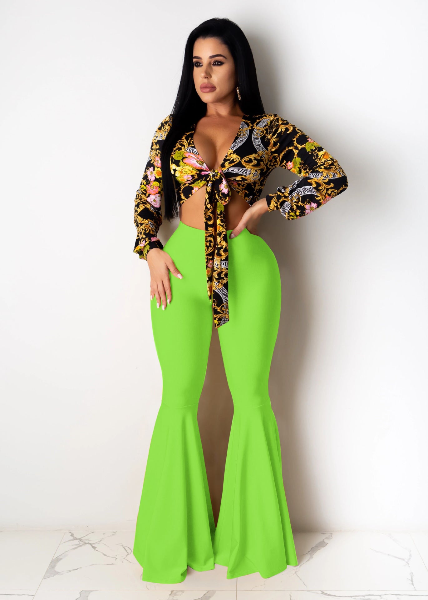Spot! K8907 European and American sexy, slim lotus leaf pendulum, nightclub pants